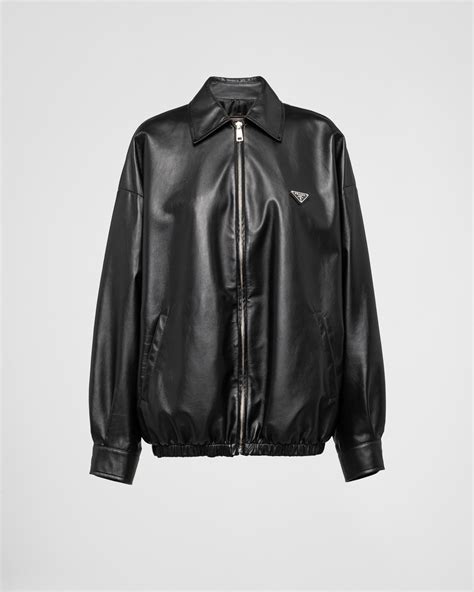 prada lamb jacket|Black Nappa Leather Jacket .